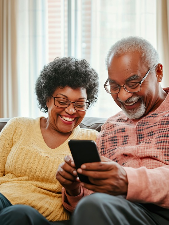 Elderly person(s) engaged in the digital age using family or friends to use modern techniques like tablets, laptops, smartphones also modern apps for personal healthcare.