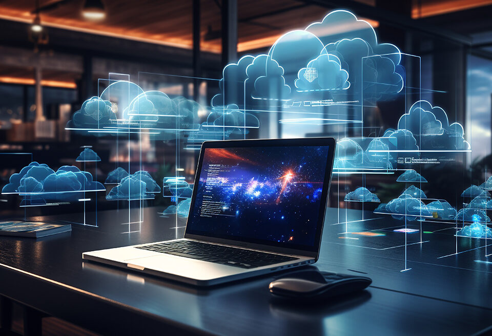 Online, cloud storage, contact, computing, tablet, phone home devices with online. linking computer to cloud with server, connection. Devices connected to storage in the data center.
